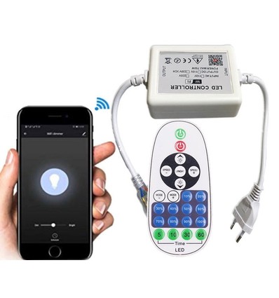 Variateur WiFi Smart Home 230V - Incl. bouchon de fin, pour 230V (Type Q), fonction mémoire, max 50 m