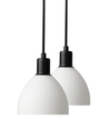 Ensemble suspension IDA en verre opale / Câble textile noir - Nielsen Light