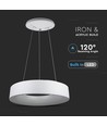 Lustre LED 20W dimmable - Blanc, lumière douce, blanc chaud