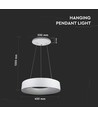 Lustre LED 20W dimmable - Blanc, lumière douce, blanc chaud