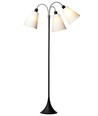 Lampadaire Trafik E27 en noir avec 3 abat-jours blancs - Nielsen Light