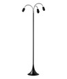 Lampadaire Trafik E27 en noir avec 3 abat-jours blancs - Nielsen Light