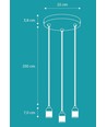 Suspension K9 en Groupe 3xE27 Ø22 Noir - Nielsen Light