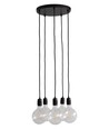 Suspension K9 en Groupe 5xE27 Ø30 Noir - Nielsen Light