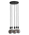 Suspension K9 en Groupe 5xE27 Ø30 Noir - Nielsen Light