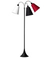 Lampadaire Trafik E27 en Noir avec Abat-jours Blanc/Noir/Rouge - Nielsen Light