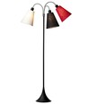 Lampadaire Trafik E27 en Noir avec Abat-jours Blanc/Noir/Rouge - Nielsen Light