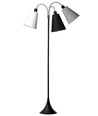 Lampadaire Trafik E27 en Noir avec abat-jour blanc/noir/noir texturé - Nielsen Light