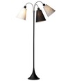 Lampadaire Trafik E27 en Noir avec abat-jour blanc/noir/noir texturé - Nielsen Light