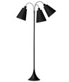 Lampadaire Trafik E27 en noir avec 3 abat-jours noirs - Nielsen Light