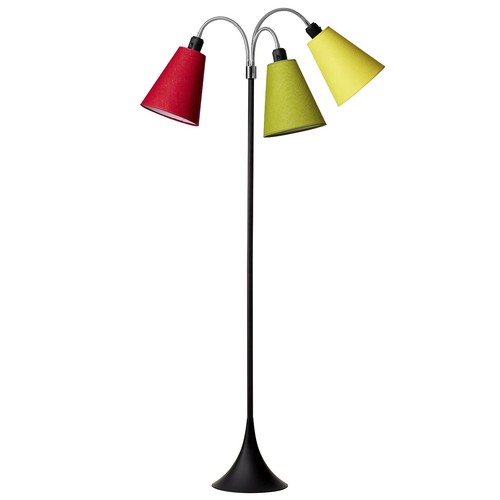 Lampadaire Trafik E27 en Noir avec Rouge/Vert Citron/Jaune - Nielsen Light