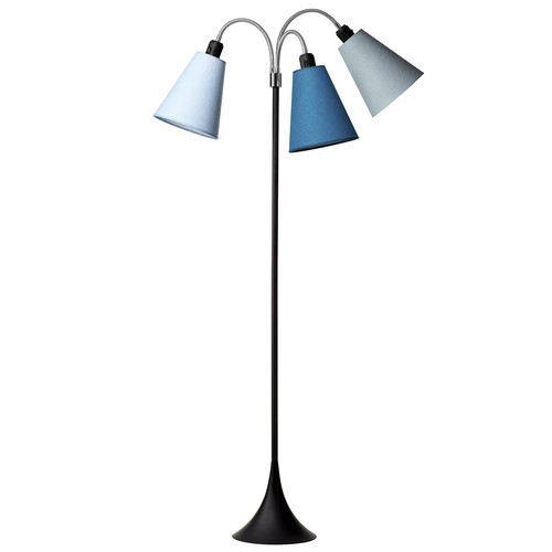 Lampadaire Trafik E27 en Noir avec Bleu Clair/Turquoise/Pétrole - Nielsen Light