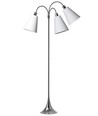 Lampadaire Trafik E27 en Chrome avec 3 Abat-jours Blancs - Nielsen Light