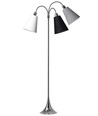 Lampadaire Trafik E27 en Chrome avec Blanc/Noir/Noir Texturé - Nielsen Light