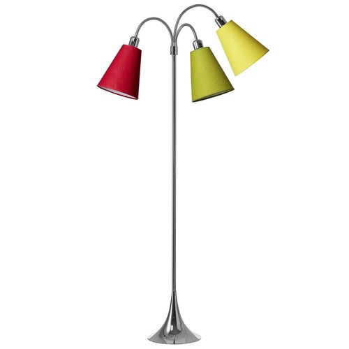 Lampadaire Trafik E27 en Chrome avec Vert Citron/Jaune/Rouge - Nielsen Light