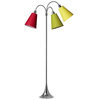 Lampadaire Trafik E27 en Chrome avec Vert Citron/Jaune/Rouge - Nielsen Light