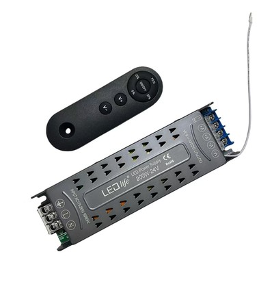 Alimentation dimmable 200W / 24V DC - 8.33A, IP20 intérieur, avec télécommande, sans scintillement