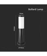 Lampe de jardin V-Tac noire, inoxydable - 45 cm, IP44 extérieur, douille E27, sans source lumineuse