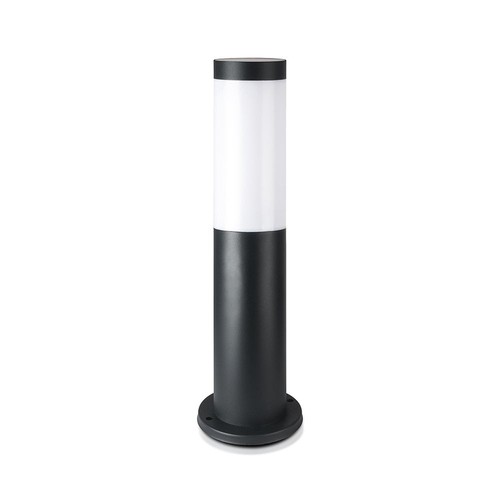 Lampe de jardin V-Tac noire, inoxydable - 45 cm, IP44 extérieur, douille E27, sans source lumineuse