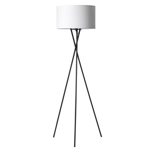 Lampadaire Uptown E27 Noir avec Abat-jour Blanc - Nielsen Light