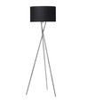 Lampadaire Uptown E27 en Chrome avec Abat-jour Noir - Nielsen Light