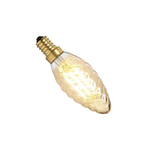 Ampoule Flamme LED Torsadée Dorée E14, 4W - Dimmable, 2200K, Ra95, Nielsen Light