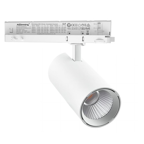 Spot sur rail triphasé 30W dimmable RA92 PRO-CCT - 120lm/w, CCT + luminosité réglables, 3900lm, sans scintillement