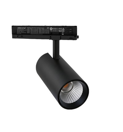 Spot sur rail triphasé 30W dimmable RA92 PRO-CCT - 120lm/W, noir, CCT + luminosité réglables, 3900lm, sans scintillement