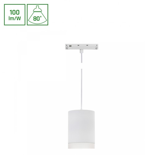 Spot sur rail 7W SHIFT BASIC SPOT RING, 48V - Blanc neutre, 48V DC, Ø5,5 x 10 cm