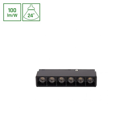 SYSTEM SHIFT BASIC GRID XS 6W spot sur rail pour 48V - 4000K, 100°, noir, IP20
