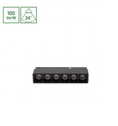 SYSTEM SHIFT BASIC GRID XS 6W spot sur rail pour 48V - 4000K, 100°, noir, IP20