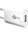 Chargeur USB Goobay 5W - USB-A, blanc, idéal pour mobiles et lampes