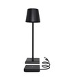 Lampe de table LED avec charge sans fil - Noir, IP54 intérieur/extérieur, tactile dimmable