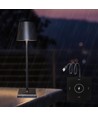 Lampe de table LED avec charge sans fil - Noir, IP54 intérieur/extérieur, tactile dimmable