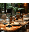 Lampe de table LED avec charge sans fil - Noir, IP54 intérieur/extérieur, tactile dimmable