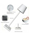 Lampe de table LED avec charge sans fil - Blanc, IP54 intérieur/extérieur, tactile dimmable
