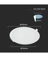 Panneau LED encastrable 6W Ø12cm - Découpe : Ø11 cm, Dimensions : Ø12 cm