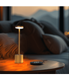 Lampe de table LED rechargeable avec charge sans fil - Or, IP54 intérieur/extérieur, tactile dimmable