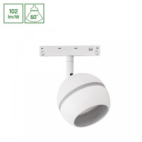 10W SHIFT BASIC GLOBE RING spot sur rail, 48V - 2700K, IP20, 48V DC, 2 ans de garantie