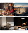 Lampe de table LED rechargeable - Noir, tactile dimmable, CCT, IP20