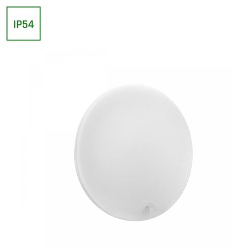 18W Nymphea Proxi PIR - IP54, Ø30cm, 30x6cm, 120°, rond, blanc