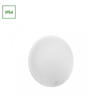 18W Nymphea Proxi PIR - IP54, Ø30cm, 30x6cm, 120°, rond, blanc