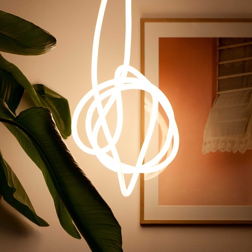 5m Neon Flex Tube - 230V, blanc chaud, kit complet D16 Neon, décoration