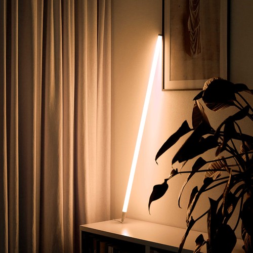 Tube Néon LED 120cm - Blanc chaud, Tube design, avec câble inclus