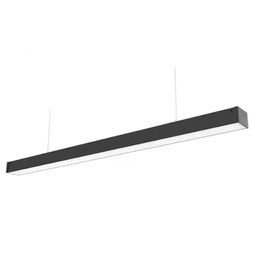 Réglette LED 36W - 120cm, 120 lm/W, Noir, plafonnier pour bureau, avec kit de suspension par câbles