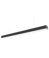 Réglette LED 36W - 120cm, 120 lm/W, Noir, plafonnier pour bureau, avec kit de suspension par câbles