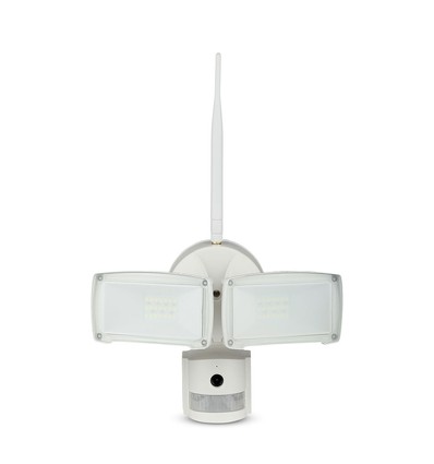 Projecteur LED 18W avec caméra WiFi et détecteur PIR - 600lm, IP65, blanc, extérieur, blanc froid