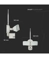 Projecteur LED 18W avec caméra WiFi et détecteur PIR - 600lm, IP65, blanc, extérieur, blanc froid