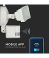 Projecteur LED 18W avec caméra WiFi et détecteur PIR - 600lm, IP65, blanc, extérieur, blanc froid
