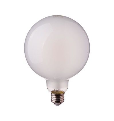 Ampoule LED filament E27 7W - G125, verre dépoli, 840lm, 6400K, 300°